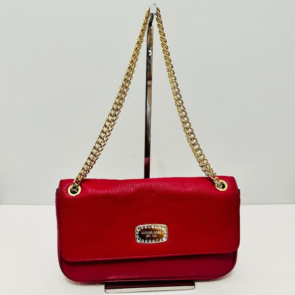MICHAEL KORS JET SET JEWEL LEATHER SHOULDER BAG